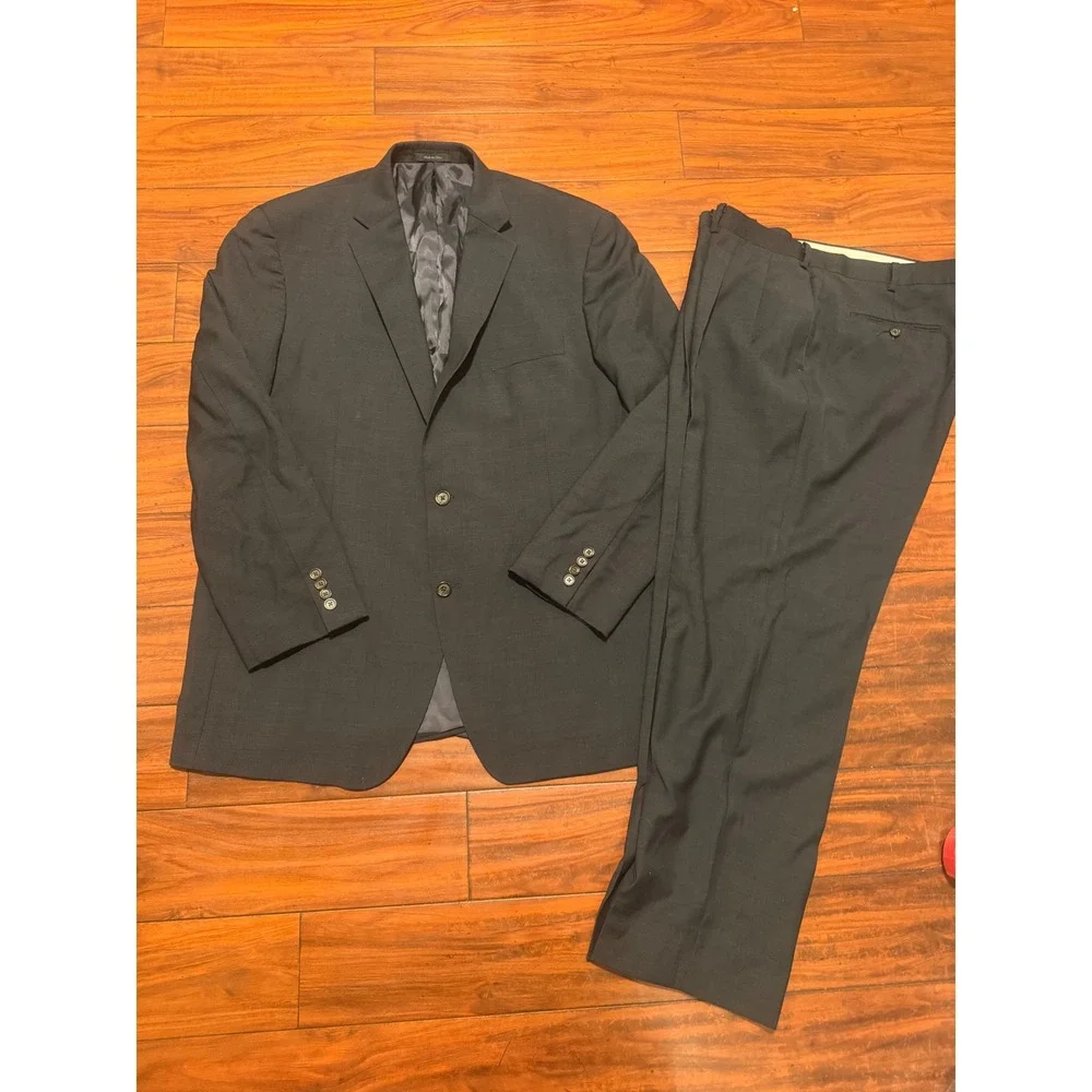 Lauren Ralph Lauren Mens 100% Wool Suit Blazer 48L Pants 43L